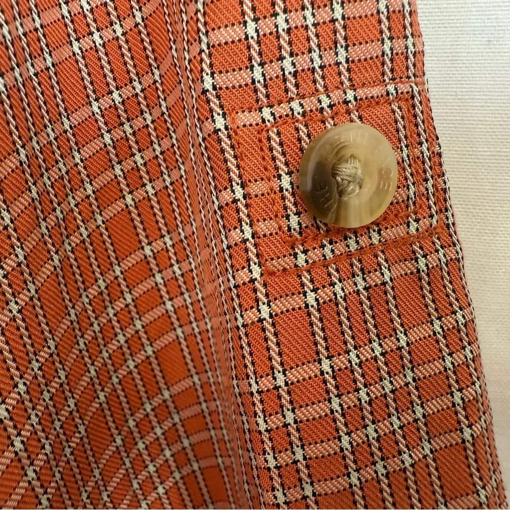 The North Face‎ Orange Checkered Shirt Men’s Size L Hiking Fishing Adventure